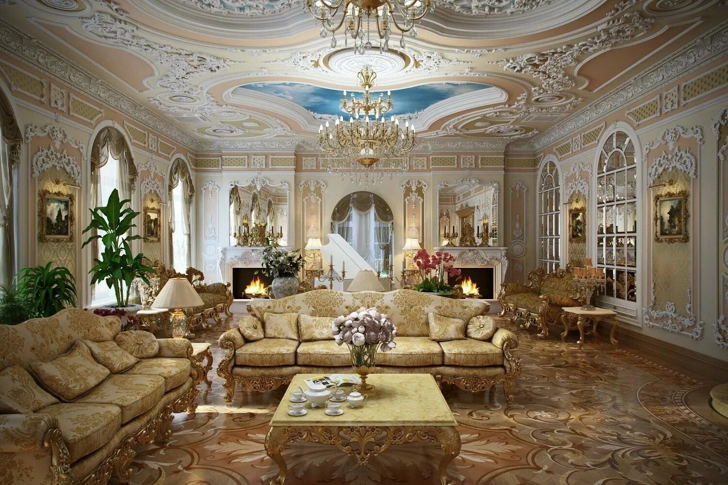 Также богато. Стиль рококо Барокко в интерьере. Classic Interior Barocco. Хаус Барокко стиль. Гостиная в стиле Роко бороко.