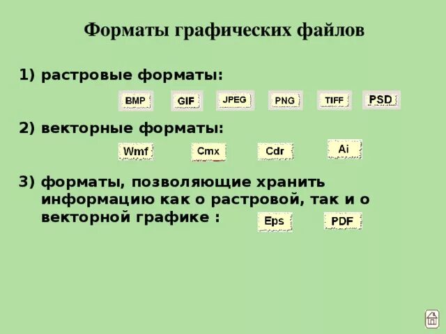 В чем основное различие универсальных графических форматов. Таблица графических файлов. Форматы файлов графики. Особенности графических форматов. Векторные Форматы графических файлов.