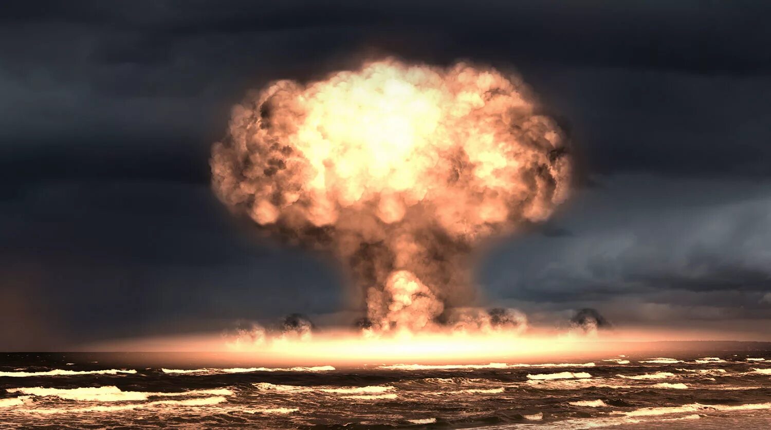 Ядерные удары по странам. Атомный взрыв в 1000 мегатонн. Взрыв ракеты Сармат. Удар ядерной бомбы. Наземный (надводный) взрыв.