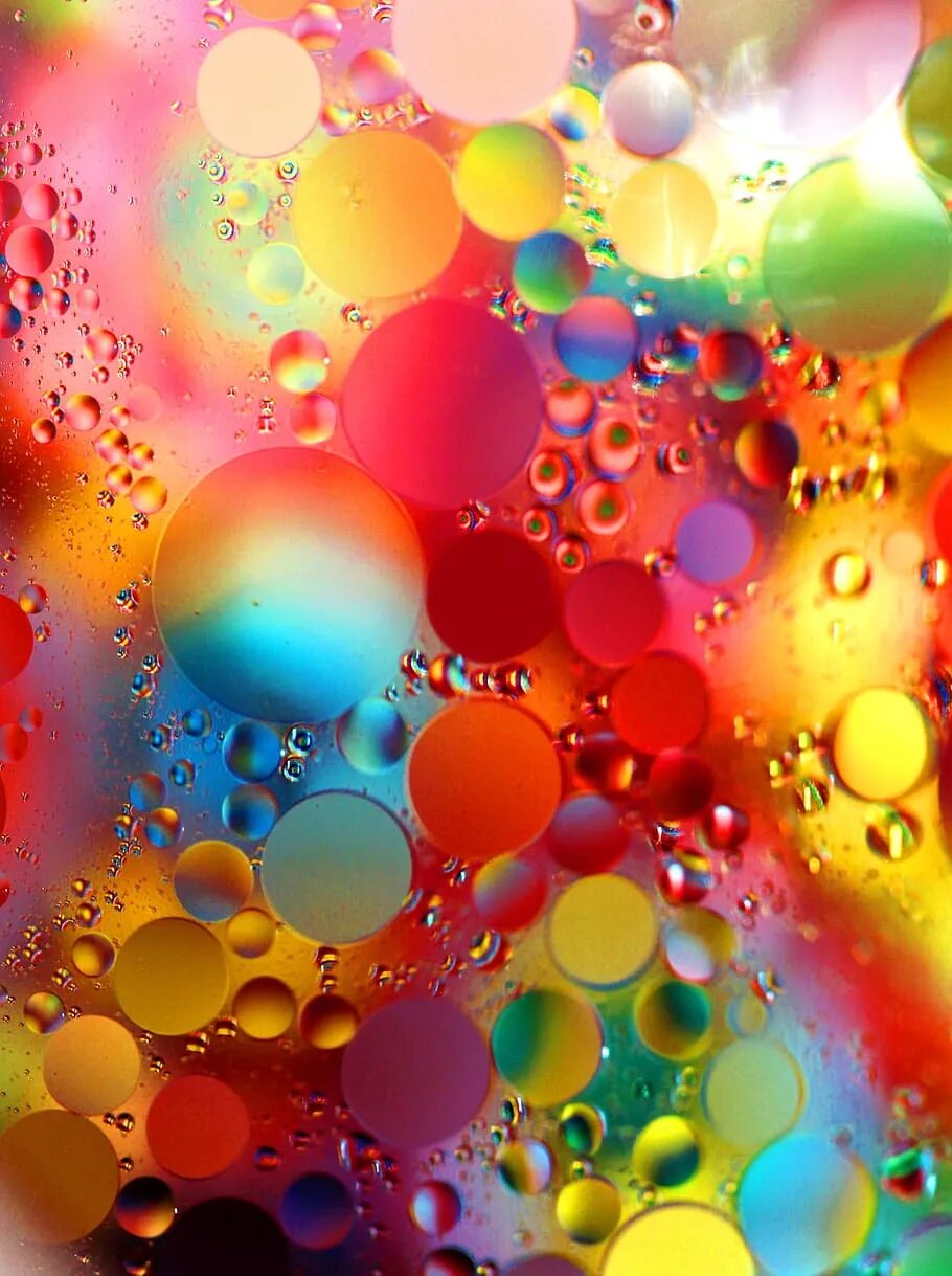 Яркие пузырьки. Яркий фон. Разноцветный фон. Красочные картинки. Яркая цветная абстракция.