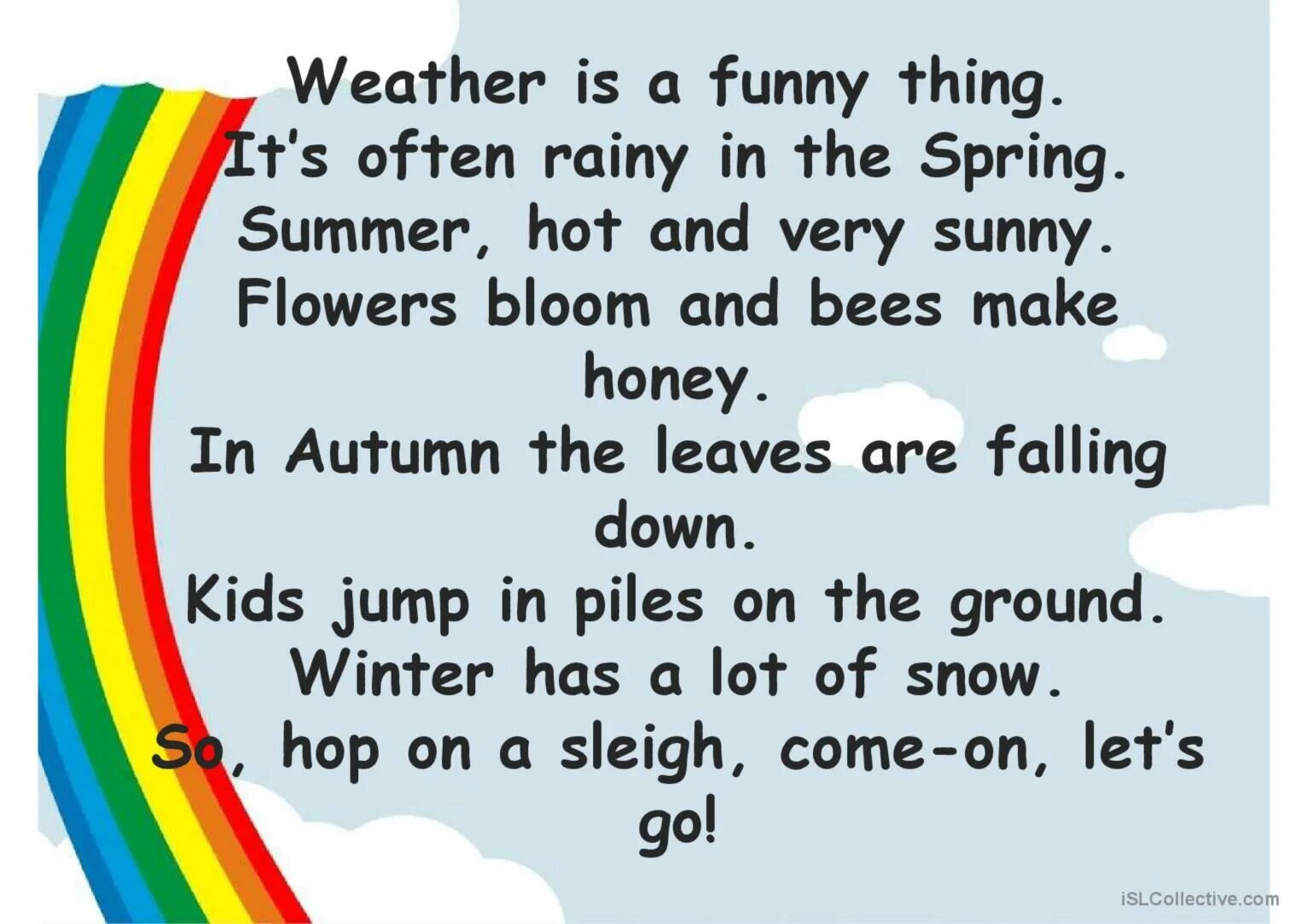If the weather is good. Poem about weather. Seasons стихотворение английское. Poems about Seasons. Poems about weather in English.