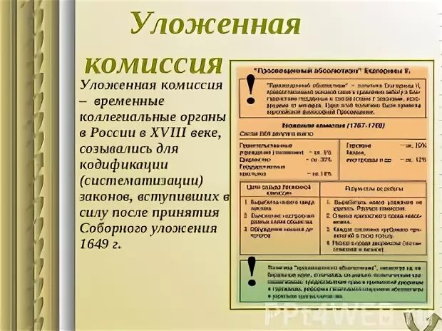 Документ уложенной комиссии назывался