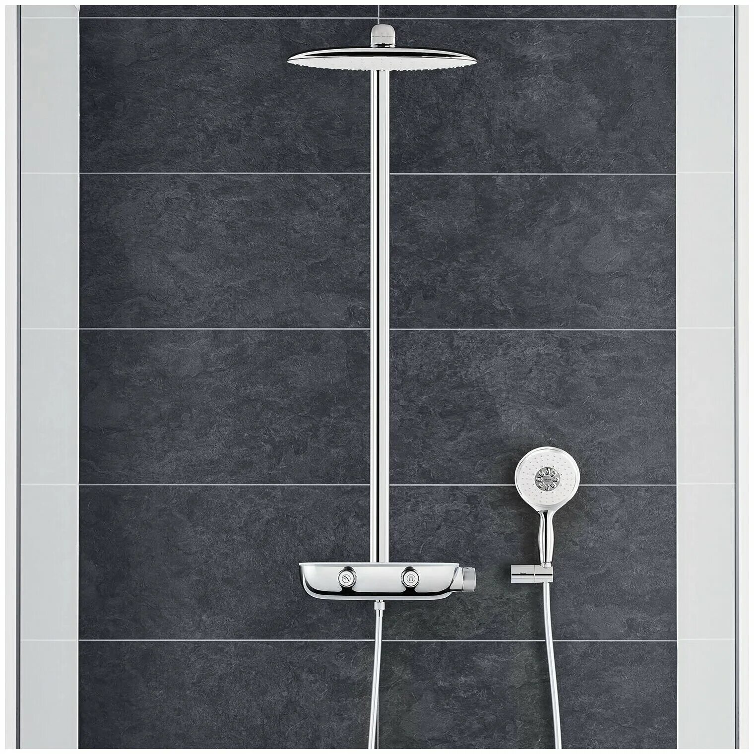 Душевая система Grohe SMARTCONTROL. Grohe Rainshower Smart Control. Система Grohe SMARTCONTROL душевая 360. Установка тропического душа без смесителя