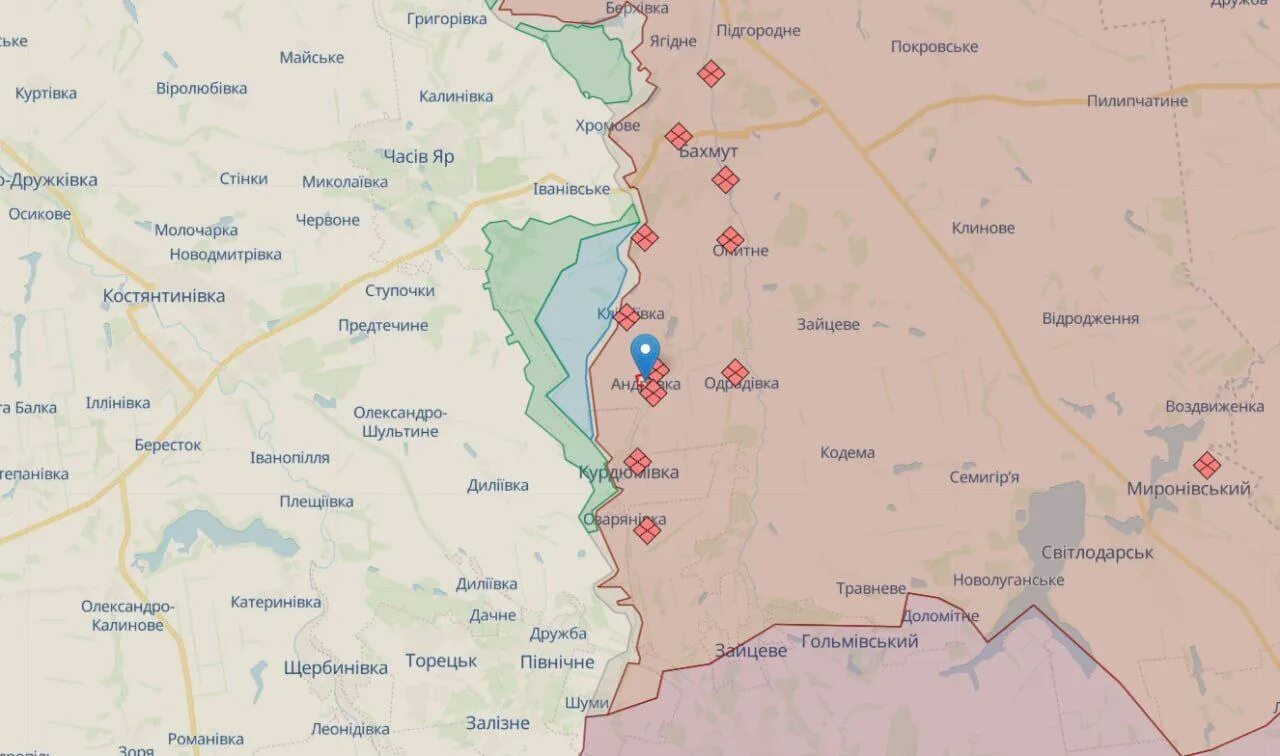 Клещеевка андреевка. Андреевка Бахмут. Андреевка на карте Украины Донецкая область. Ситуация на фронте Андреевка. Курдюмовка на карте боевых действий.