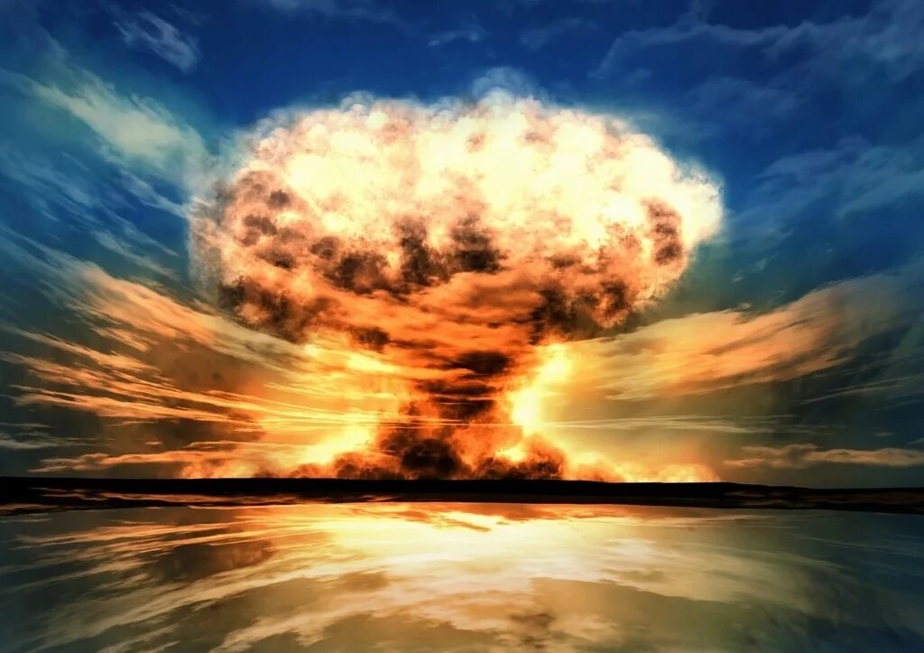 Ядерное нападение. Ядерный взрыв. Надводный ядерный взрыв. Атомный взрыв. Картина ядерный взрыв.