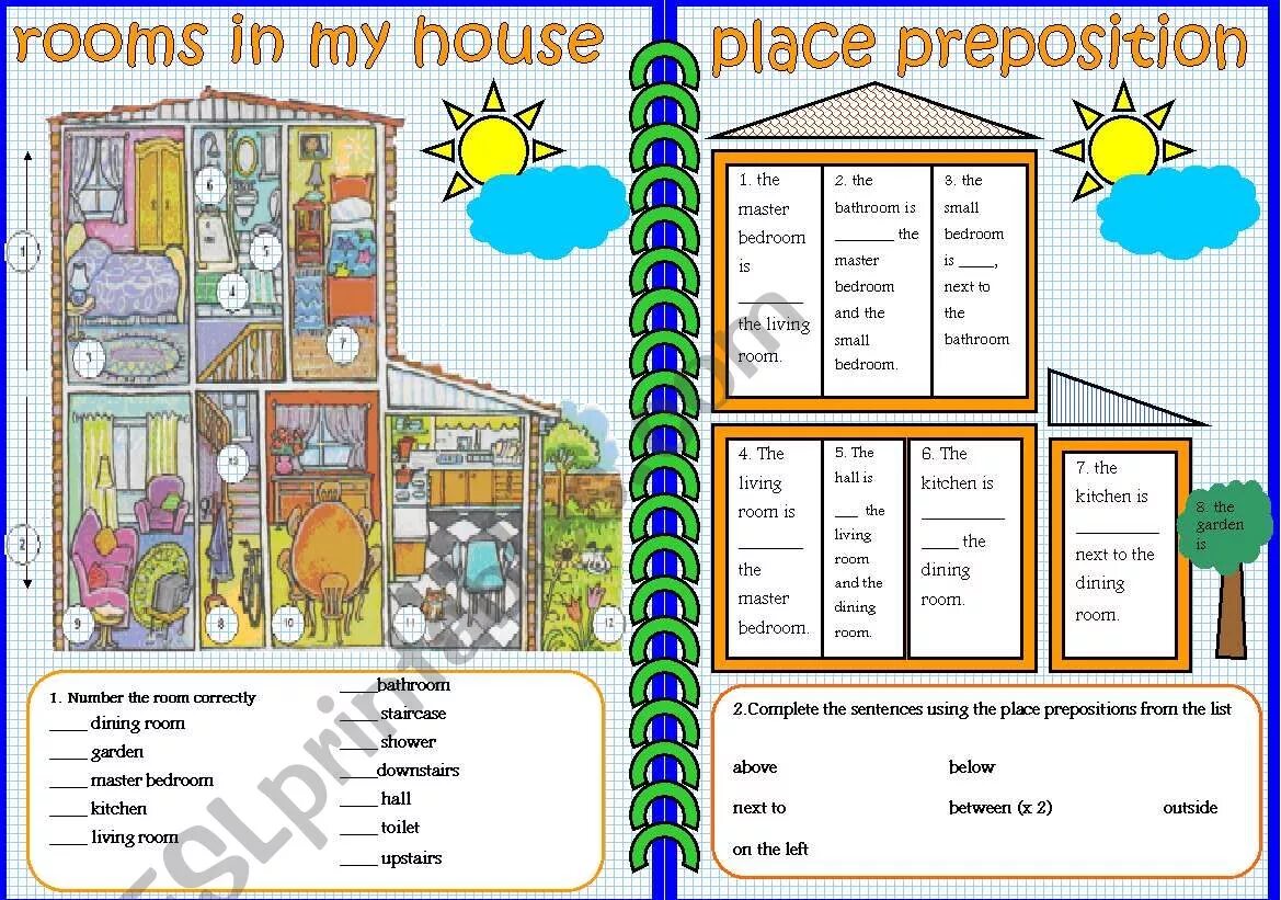 Prepositions of place House. Английский язык the House prepositions of place. Places in the House Worksheets. Prepositions of place in the House. Spotlight 3 prepositions wordwall