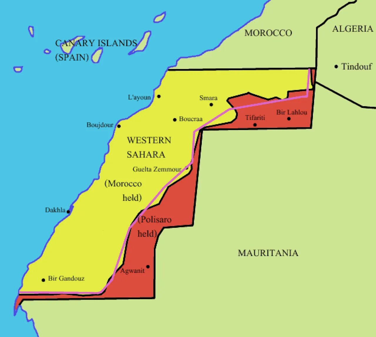 Страны западной сахары. Западная сахара Садр. Сахарская арабская Демократическая Республика на карте. Граница Марокко и Западной Сахары. Марокканская стена в Западной сахаре карта.