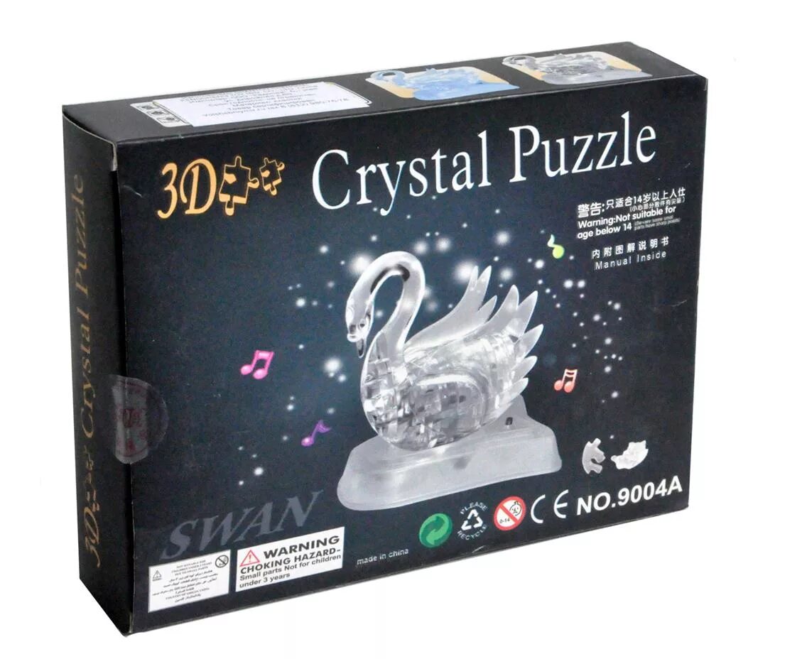 Как собрать кристальный. Кристальный пазл 3д лебедь. 3 Д лебедь Crystal Puzzle. Пазл 3d "лебедь", арт. 9004. 3д пазлы Кристалл.