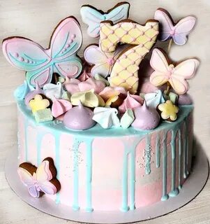 Торт девочке на 7 лет без мастики