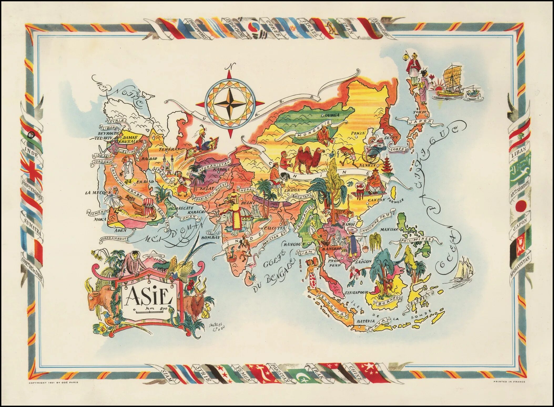 Карта Азии 1400 года. Исторические карты Азии. Старинные карты Азии.