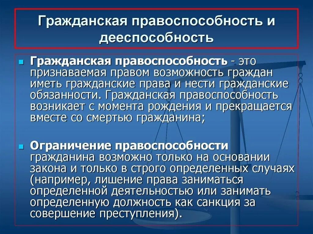 Понятие и содержание полной дееспособности