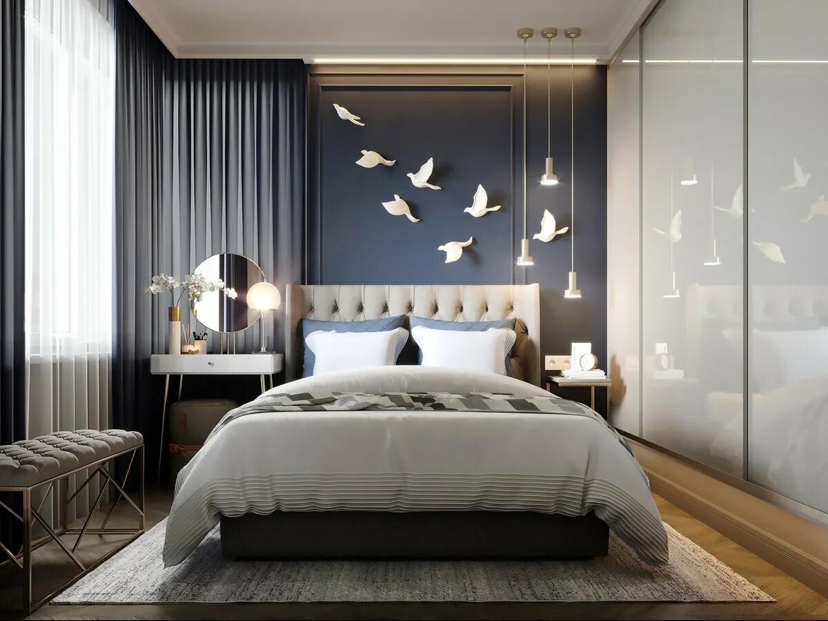 Дизайн стен в спальне в современном стиле. Prosvirin design кровать. дизайн спальни. идеи для спальни. интересные спальни.