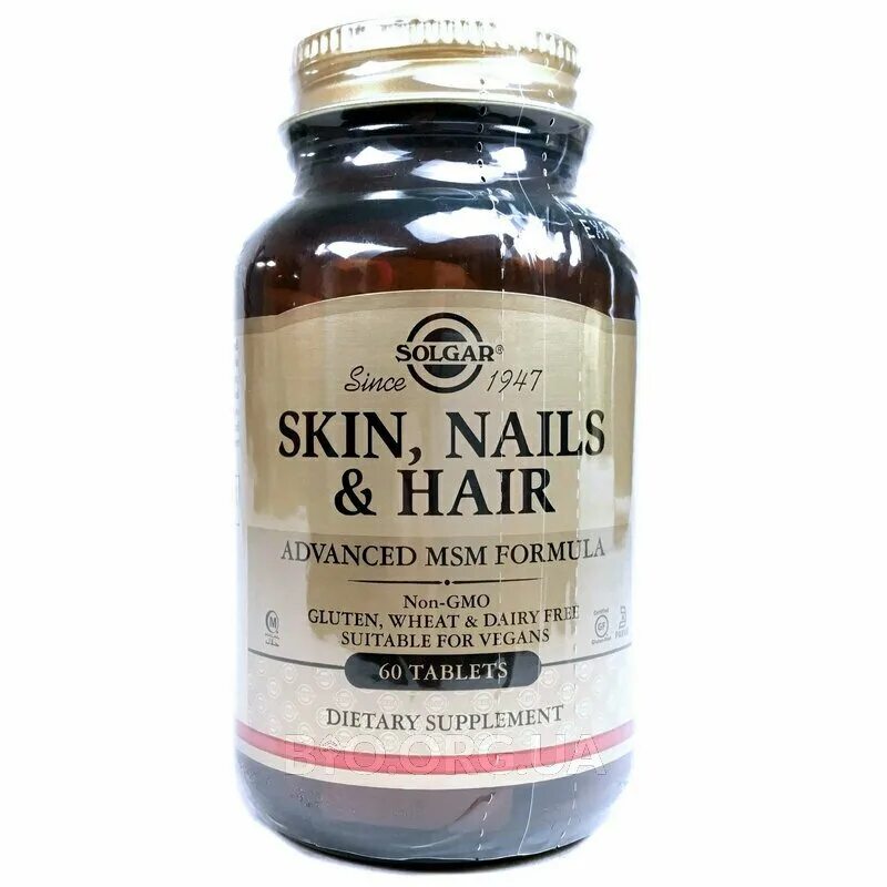 Solgar Skin Nails hair Advanced MSM Formula (60 таб.). Solgar Skin, Nails & hair таб., 60 шт.. Skin Nails hair Advanced MSM Formula 60 Tablets.