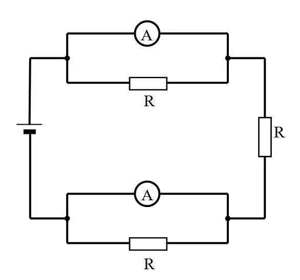 Электрическая цепь r1 r2 амперметр. Сопротивление схема 2 контура с амперметром. Электрическая цепь r1 r2 амперметр ключ аккумулятор. Электрическая цепь состоящая из сопротивление r1=r3=6. Идеальный амперметр и 3 резистора