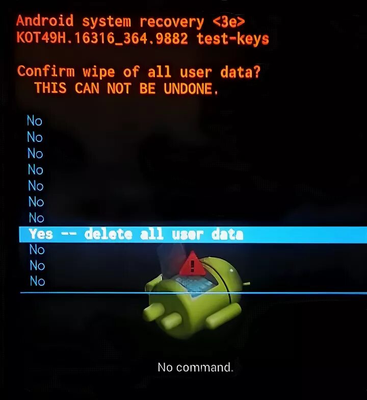 Cannot load Android System. Confirm wipe of all data перевод. Wipe all user data перевод на русский. Confirm wipe of all data