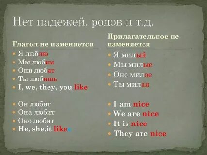 Какие свойства есть у глагола