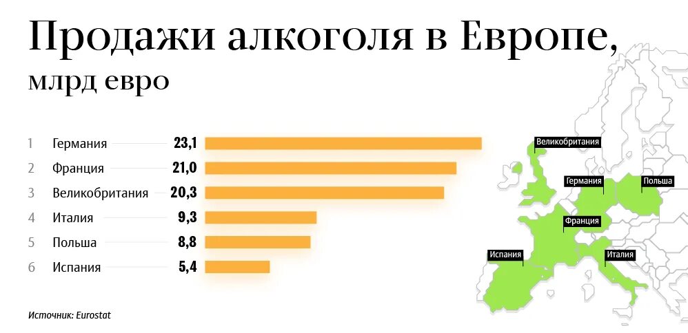 Самые пьющие нации в мире. Статистика алкоголизма в Европе.