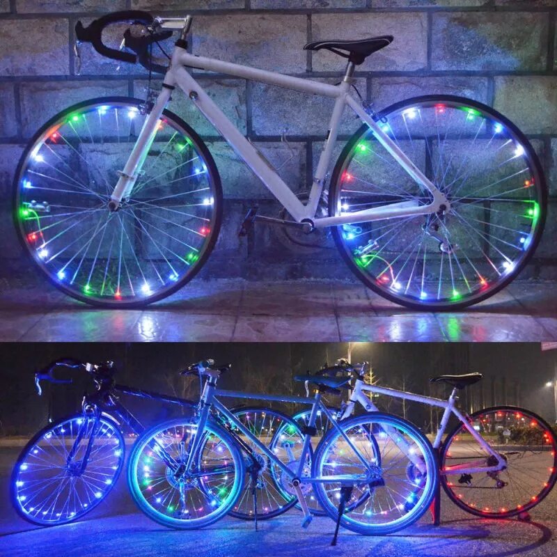 Подсветка для велосипедных колес Wheel Light spoke Light, 20 led. Светящиеся велосипеды. Велосипед с крутой подсветкой. Блестящий велосипед. Светящиеся велосипед