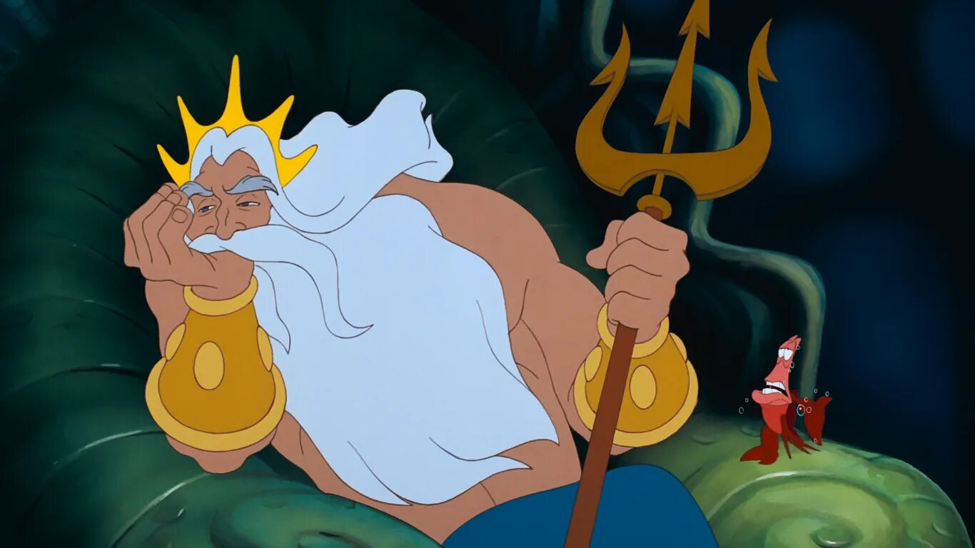 Царь тритон русалочка. Отец русалочки ариэль. Ариэль с морским царем. Тритон отец ариэль. Тритон мультик русалочка.