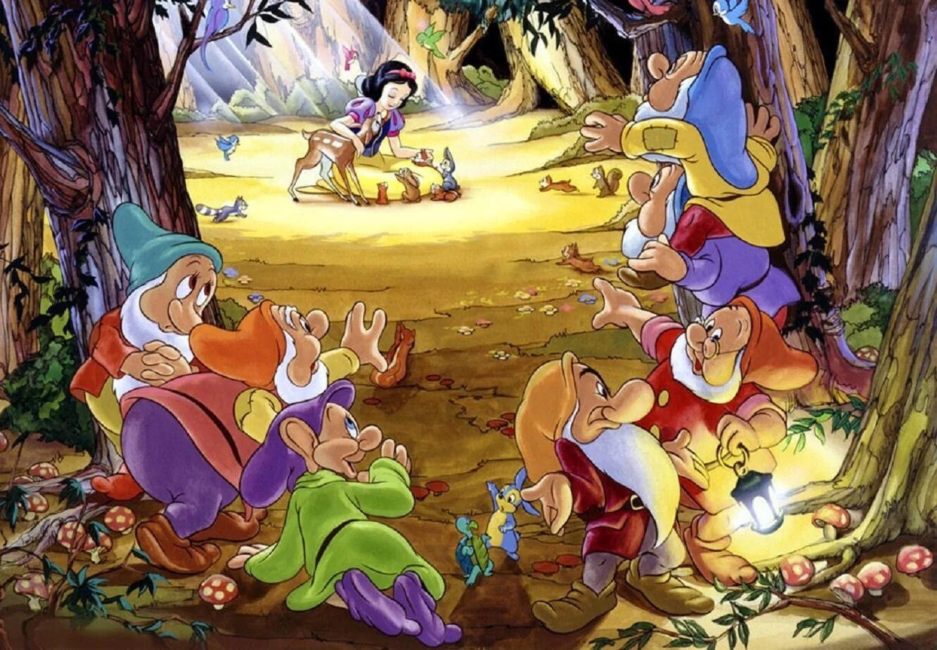 Белоснежка и семь гномов Disney. Disney background«Белоснежка и семь гномов». Snow White and 7 Dwarfs. Включи белоснежка 7