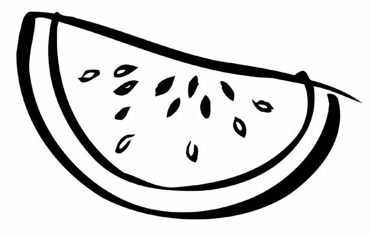 Арбуз раскраска для детей распечатать A Watermelon Triangle Piece on White Background Stock Vector Illustration of p
