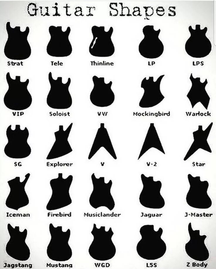 Виды басса. Форм факторы электрогитар. Формы гитар таблица. Бас гитара формы корпуса. Формы электрогитар таблица.