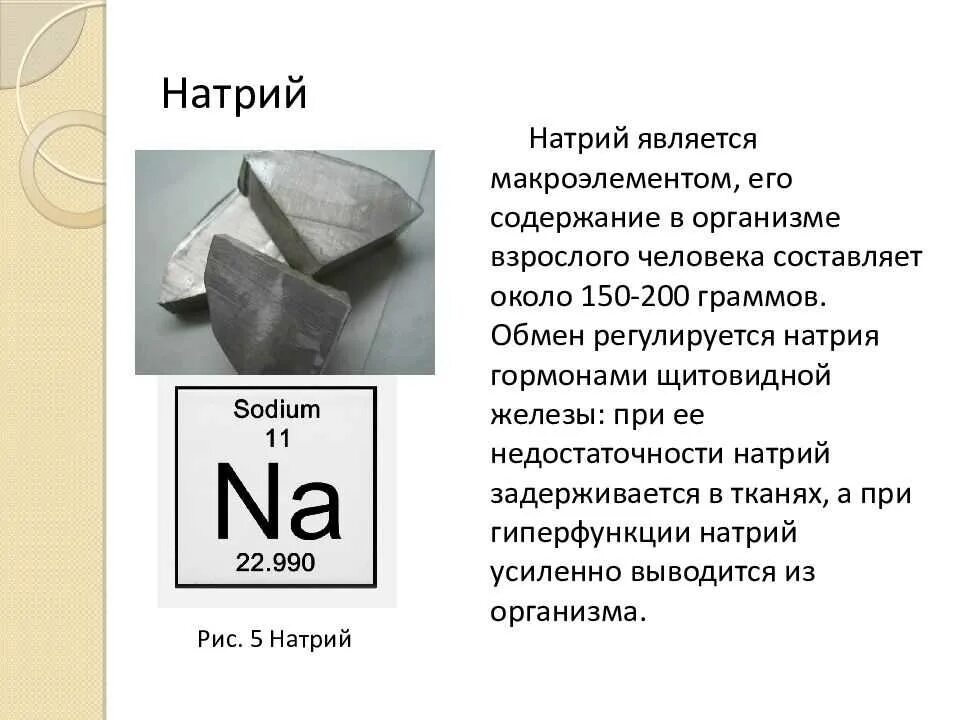 История открытия лития. Биологическое значение натрия. Натрий в организме человека. Металлический натрий. Биологическая роль натрия в организме.