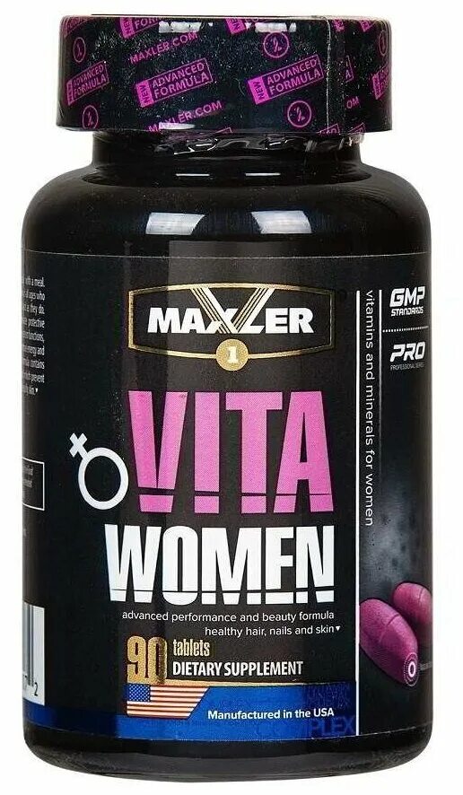 Vita women (90 таб), Maxler. Витаминно-минеральный комплекс Maxler VITAWOMEN 90 табл.. Maxler VITAWOMEN (180 таб.). Лучшие минеральные комплексы для женщин