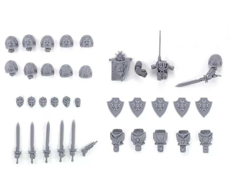 Upgrade set. Cadian infantry squad upgrade pack. iron hands legion mk iii shoulder pads. imperial fists legion phalanx warder squad. black templar upgrade set.