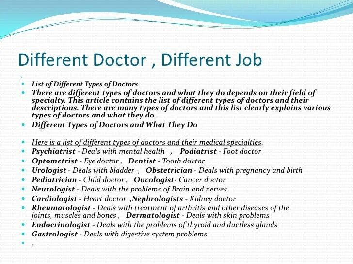 Презентация Types of Doctors. Types of Doctors in English. Types of Doctors Vocabulary. Medical activities in English.