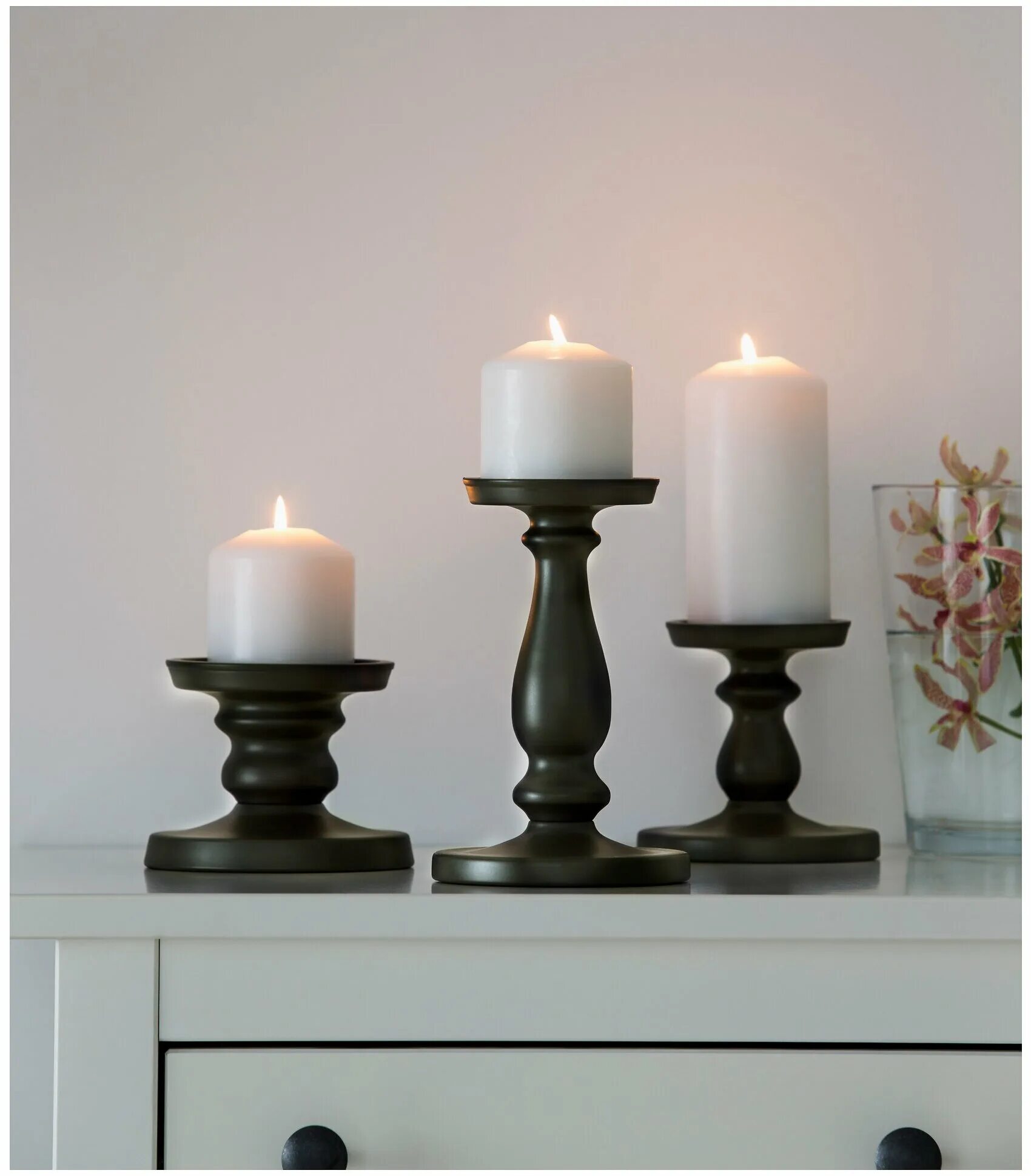 Подсвечник белый. Подсвечник плоский. Подсвечники свадебные. Подсвечник 12x12x36см. Подсвечник для нескольких.