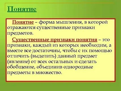 Понятие и определение это одно и тоже