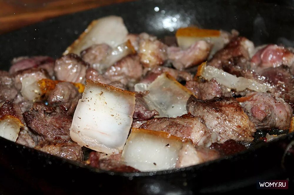 Жареная свинина на сковороде кусочками с луком. Жареная свинина с салом. Мясо на сковороде. Жареная свинина на сковороде. Свинина жареная с луком.