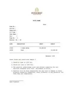 Hotel bill