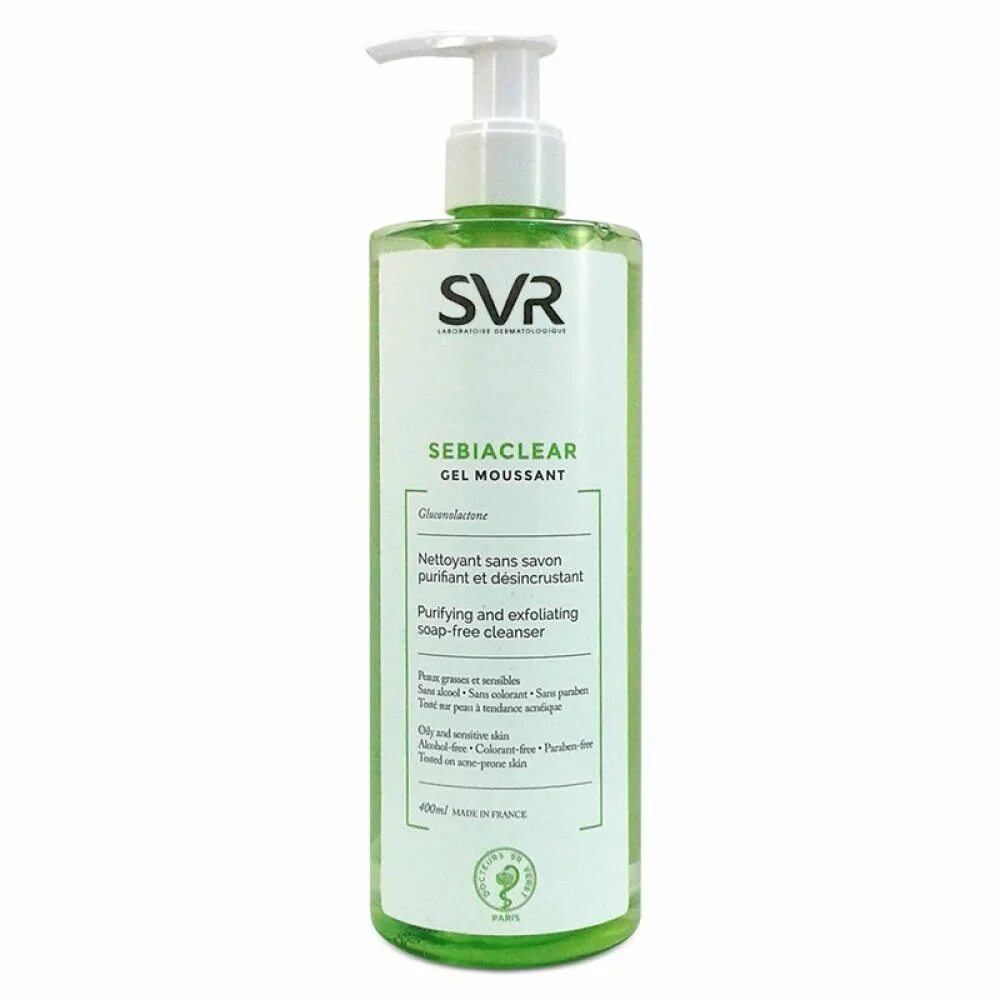 Svr gel. SVR Sebiaclear Gel moussant 400ml. SVR Sebiaclear Gel moussant мусс пенящийся 200мл. SVR Sebiaclear гель moussant. SVR Sebiaclear Gel moussant - мусс пенящийся 400 мл.