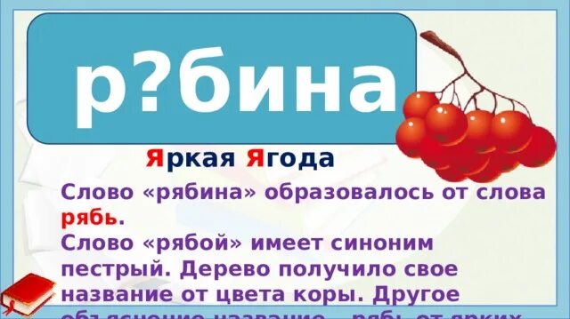 Глагол от слова рябина. Рябина слова. Рябина Словарная работа. Словарное слово рябина в картинках. Словарное слово Рябинка.