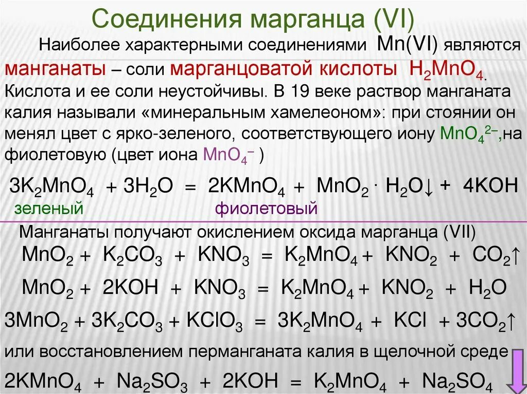 Оксид марганца и хлорид калия