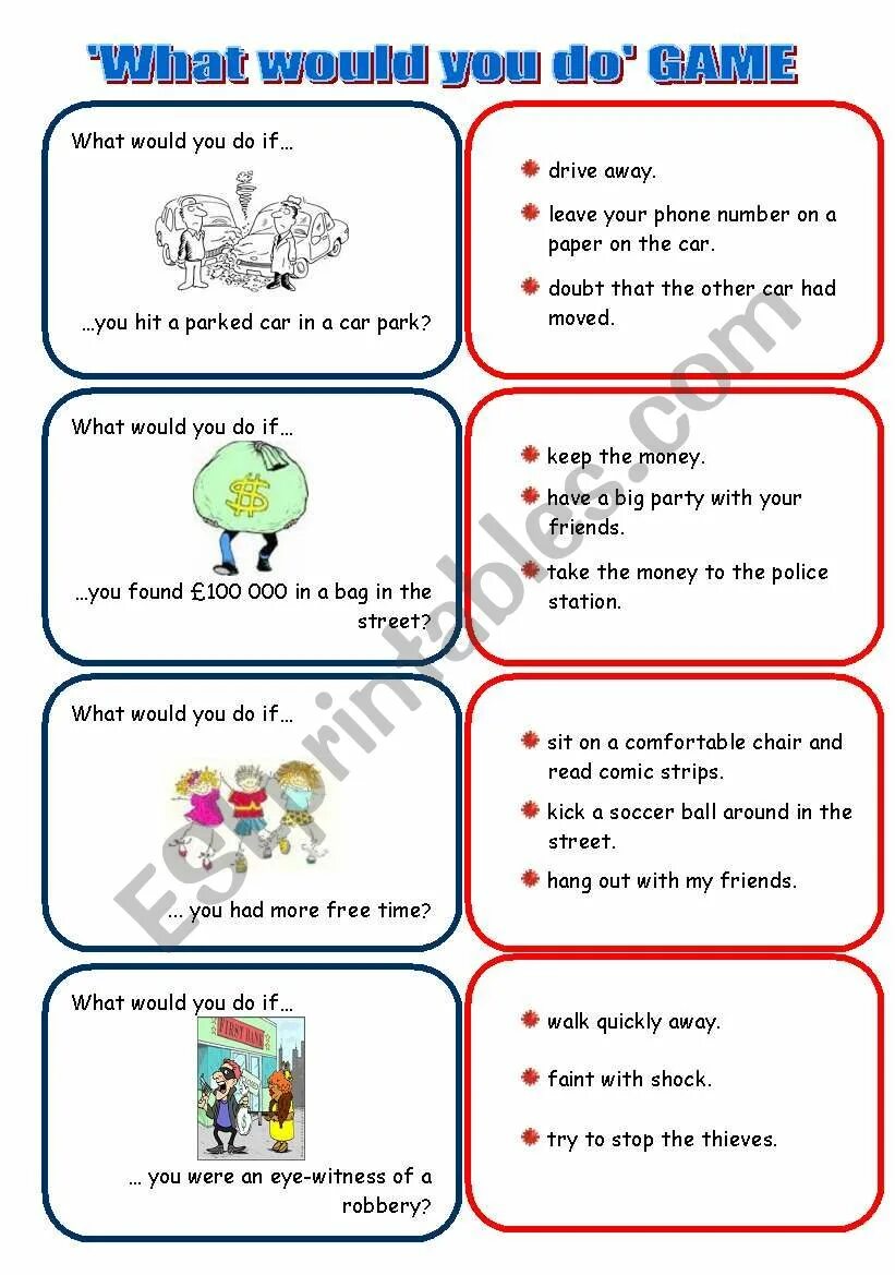 And what will i do. Карточки second conditionals. what would you do if game. what would you do if you пример. what would you do if speaking.