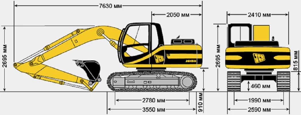 Техническая характеристика гусеничного экскаватора. Экскаватор JCB 220 js габариты. JCB 220 экскаватор габариты. Полноповоротный экскаватор JCB 220. Хендай 220 экскаватор габариты.