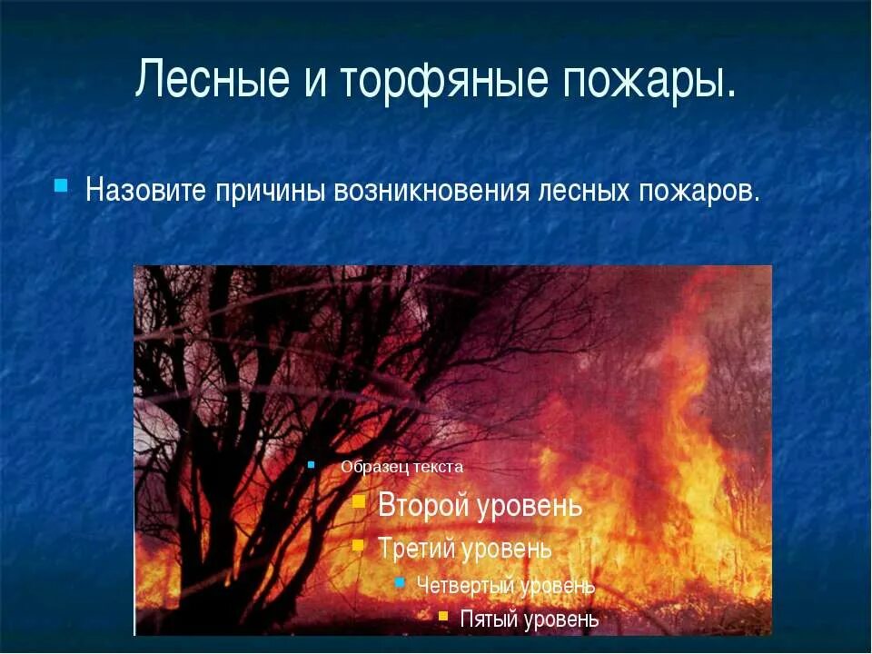 Лесные и торфяные пожары. Причины возникновения торфяных пожаров. Лесные и торфяные пожары и причины их возникновения. Причины торфяных пожаров.