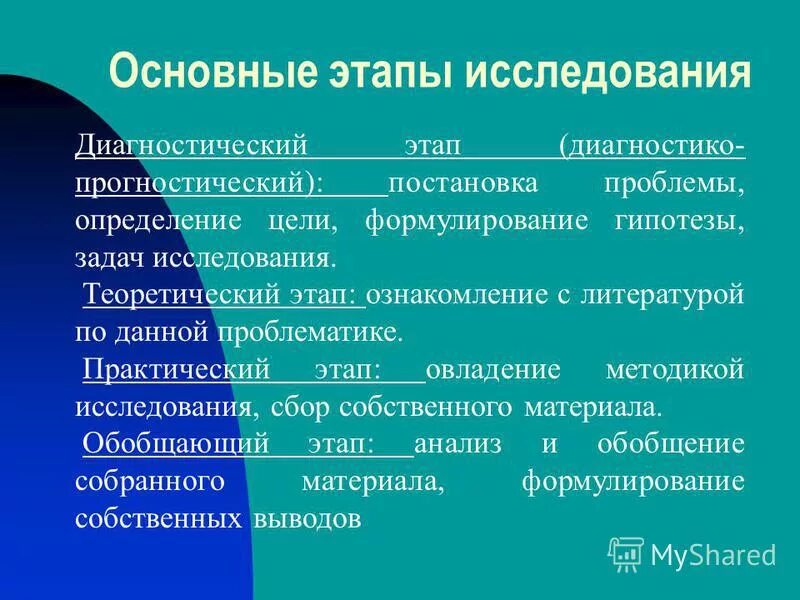 основные этапы теоретического исследования