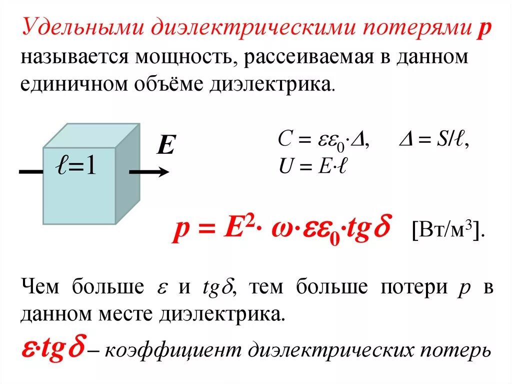 Тангенс угла диэлектрических потерь конденсатора формула. Формула расчета диэлектрических потерь. Мощность диэлектрических потерь формула. Формула для расчета удельных диэлектрических потерь. Потери в диэлектриках