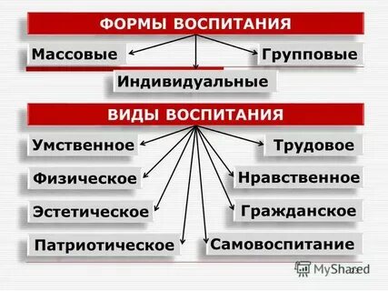 Формы воспитания индивидуальные групповые массовые