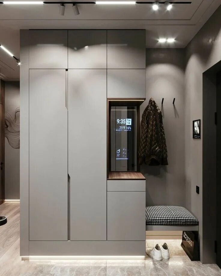 Дизайн прихожей в современном стиле Locker storage, Color block, Decor
