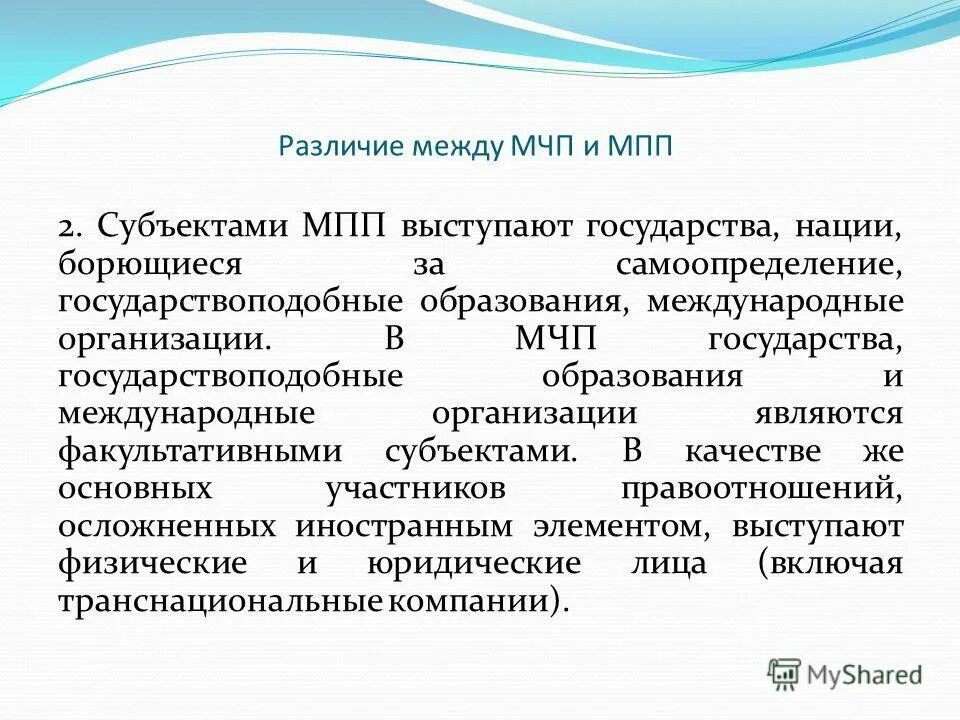 Международное публичное право основные субъекты