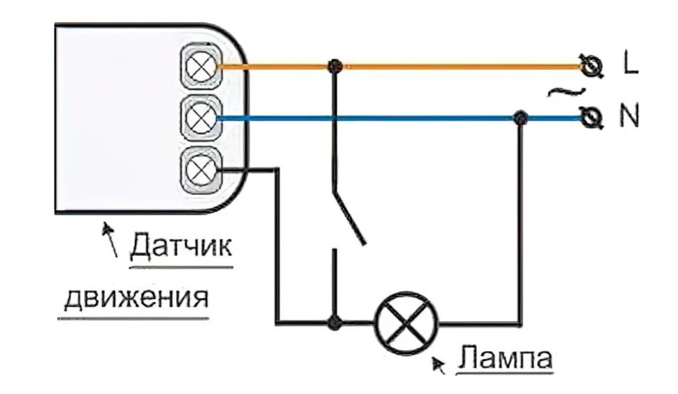Схема подключения датчика движения через выключатель. Схемы подключения датчика движения с выключателем для света. датчик движения двухпроводной схема подключения. схема подключения прожектора с датчиком движения через выключатель.