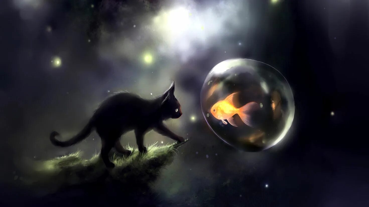 Литовский художник Rihards Donskis (apofiss). Котики арт. Черный кот фэнтези. Фэнтези кошки.