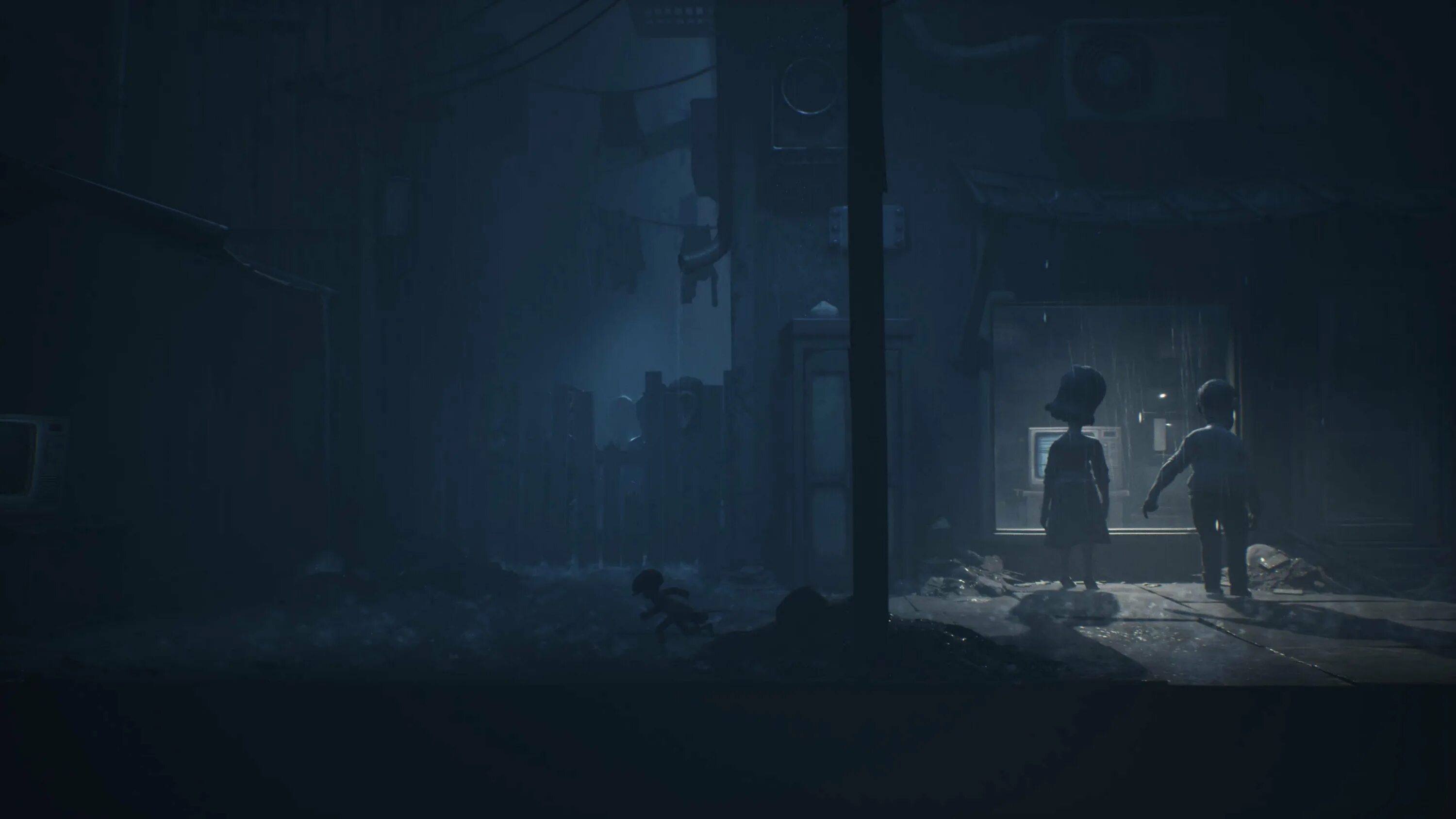 Little nightmares играть вдвоем. Little Nightmares 2 телевизоры. Зомботелевизор. Little Nightmares 2 дождь. Зомби телевизор Графика.