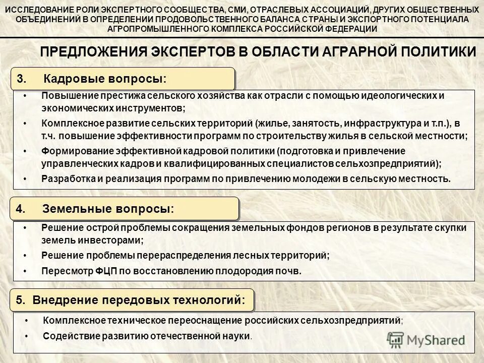 программа земельный вопрос