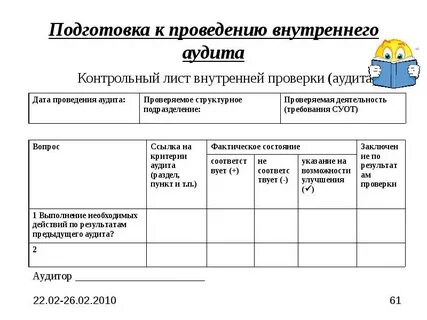 План программа проведения аудита